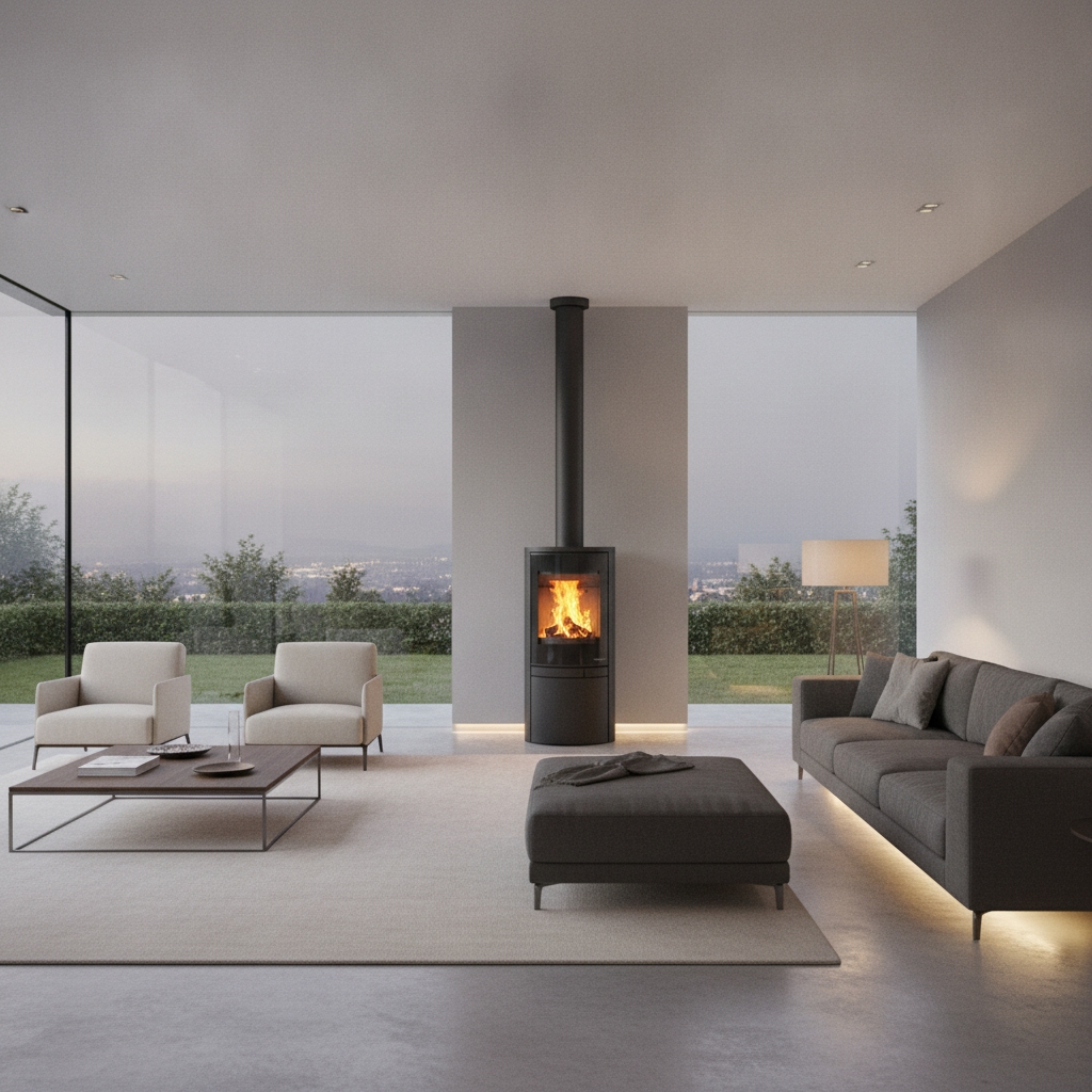Ultra-modern Jazz style wood stove